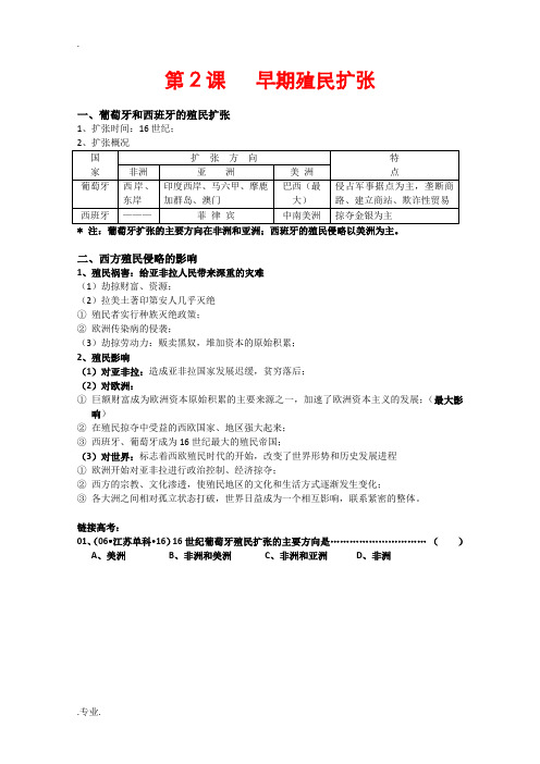 2010届高三历史一轮复习详案：世界近代史第1讲  第2课   早期殖民扩张 全国通用