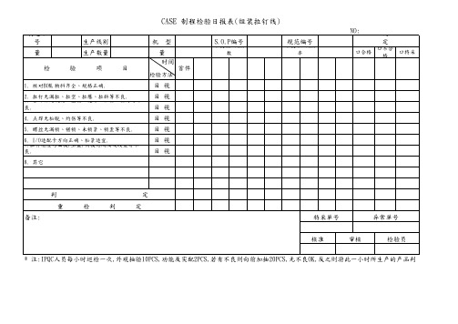 CASE 制程检验日报表(组装拉钉线)