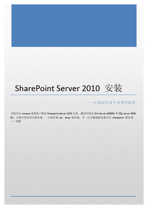 MS SharePoint Ser 2010 安装 图解V1.0