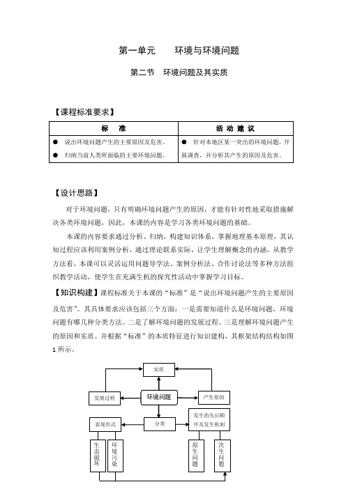 江苏省扬州中学教育集团树人学校鲁教版高中地理选修六1.2环境问题及其实质教案