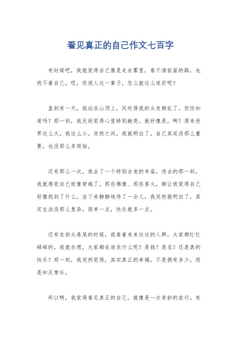 看见真正的自己作文七百字