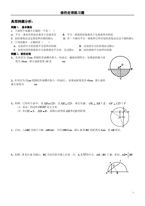 垂径定理典型例题及练习