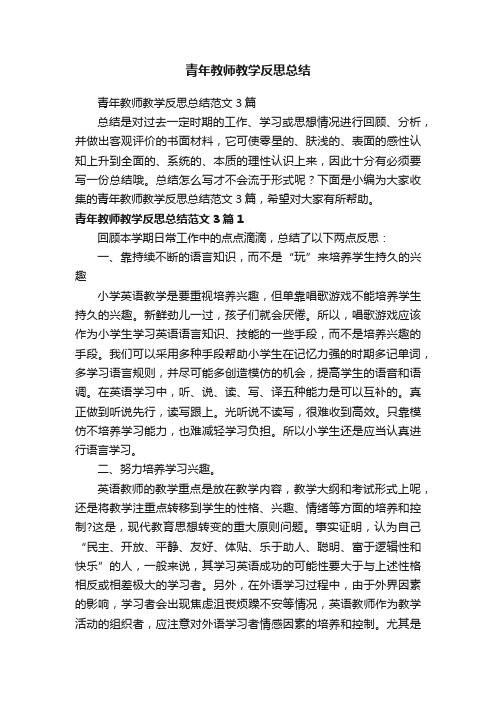 青年教师教学反思总结范文3篇