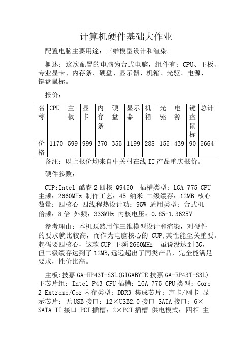 三维模型设计电脑配置