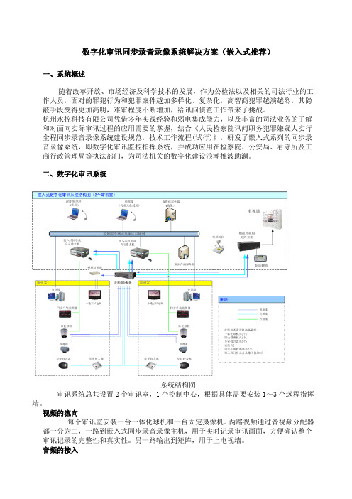 数字化审讯同步录音录像系统解决方案