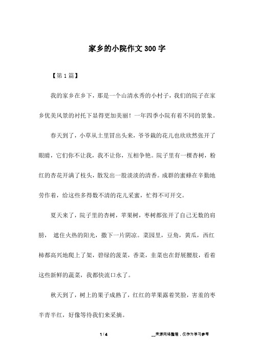 家乡的小院作文300字