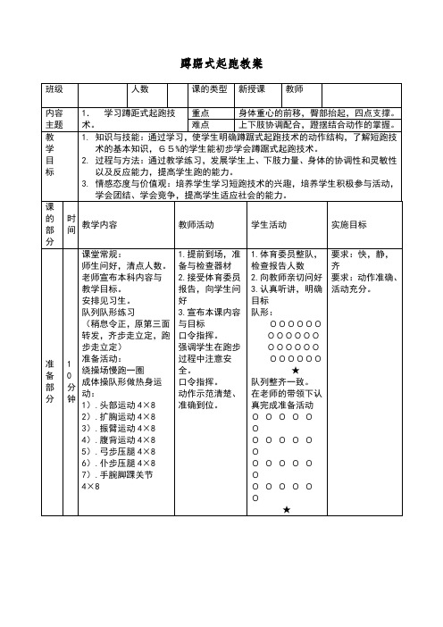 小学蹲踞式起跑教案