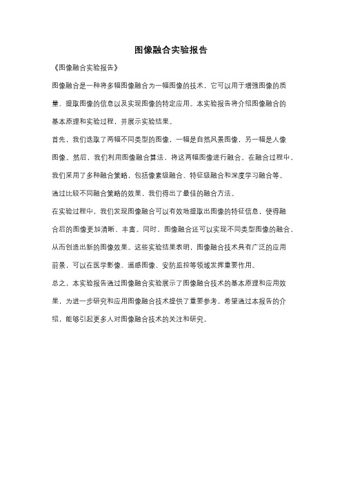 图像融合实验报告