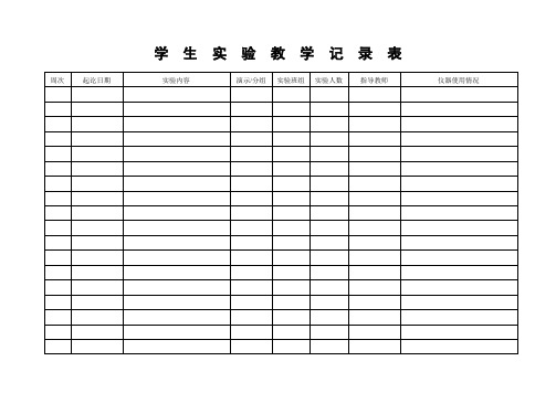 小学实验室各类台帐样本