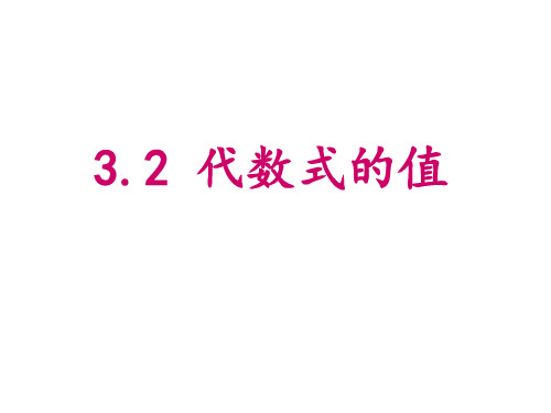 华东师大版七年级上册  3.2  代数式的值课件(24张PPT)