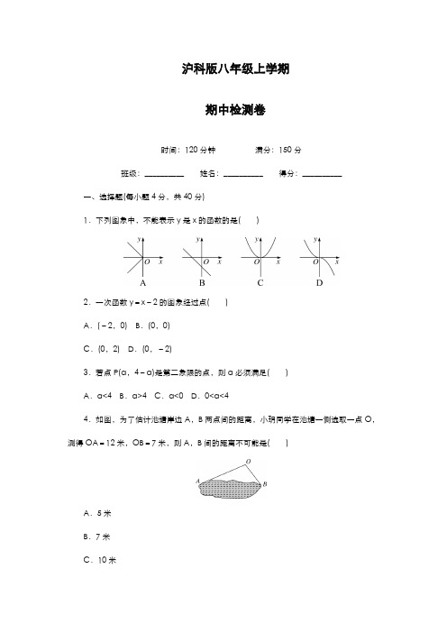 最新2019-2020年度沪科版八年级数学上学期期中模拟检测卷及答案解析-精编试题