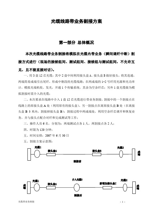 光缆线路带业务割接方案