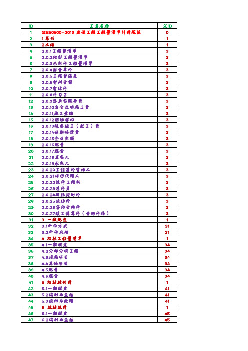 B2 建设工程工程量清单计价规范GB50500-2013
