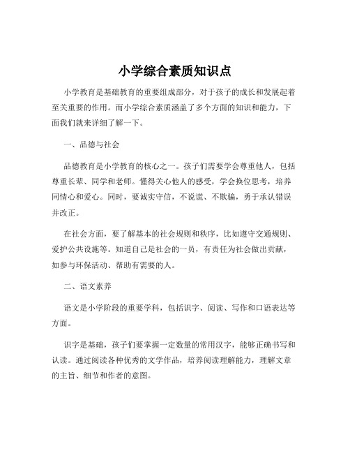 小学综合素质知识点