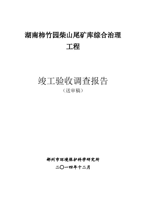 (公司制理)(送审稿)湖南柿竹园柴山尾矿库综合治理工程竣工验收报告