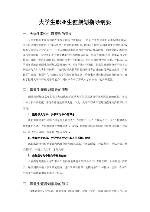 大学生职业生涯规划指导纲要