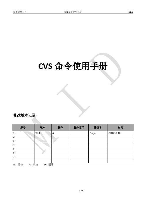 CVS命令使用手册