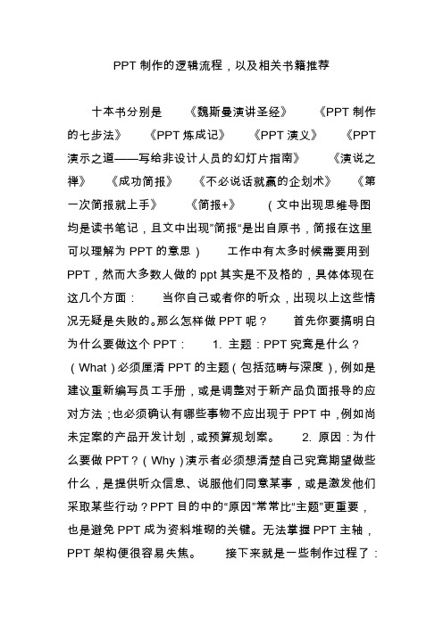 ppt制作的逻辑流程以及相关书籍推荐