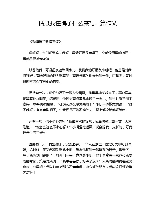 请以我懂得了什么来写一篇作文