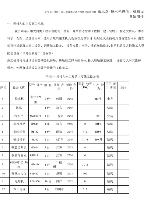 (完整word版)第三章技术先进性机械设备适用性