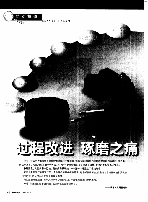 过程改进 琢磨之痛——寻找软件过程改进的成功策略