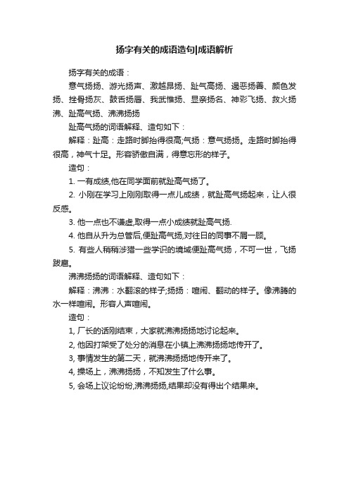 扬字有关的成语造句成语解析