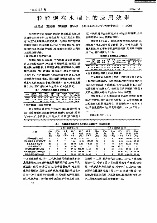 粒粒饱在水稻上的应用效果