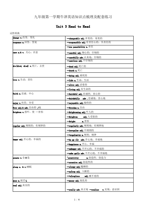 9AUnit3知识点梳理