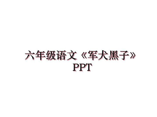 最新六年级语文《军犬黑子》PPTppt课件