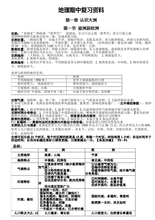 地理期中复习资料