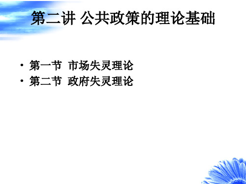 第二讲 公共政策的理论基础课件