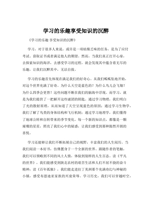 学习的乐趣享受知识的沉醉