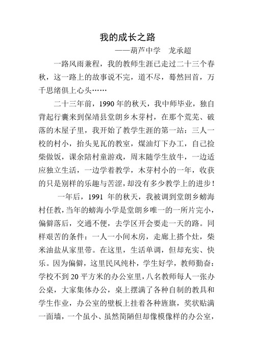 我的专业成长故事