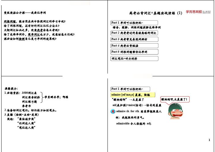 高考必背词汇+真题实战演练(1)