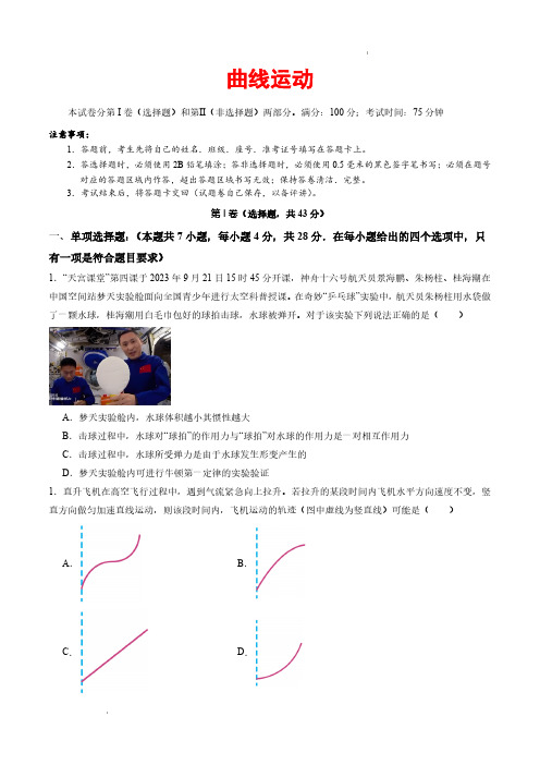 曲线运动(解析版)——2025年高考物理一轮复习讲练测(新教材新高考)