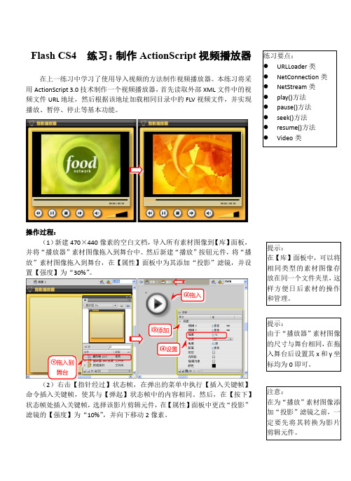 Flash CS4  练习：制作ActionScript视频播放器