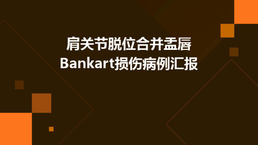 肩关节脱位合并盂唇Bankart损伤病例汇报