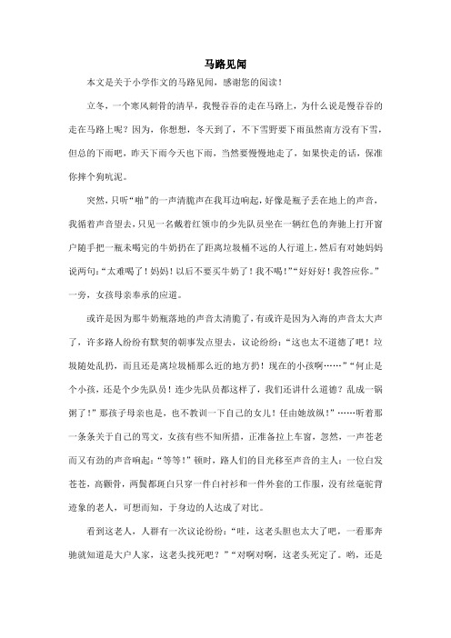 马路见闻_小学作文