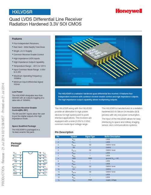 广州华盛通电子有限公司 HXLVDSR 四路 LVDS 差分线电阻器商品说明书