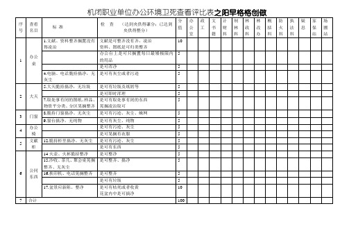 机关事业单位办公环境卫生检查评比表