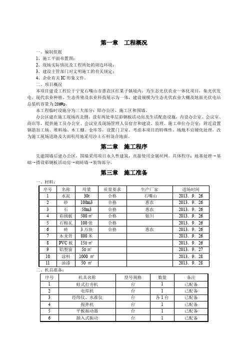 石嘴山临建设施搭设方案