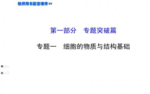 【教师版】2015届高考生物第二轮复习课件:专题一 细胞的物质与结构基础