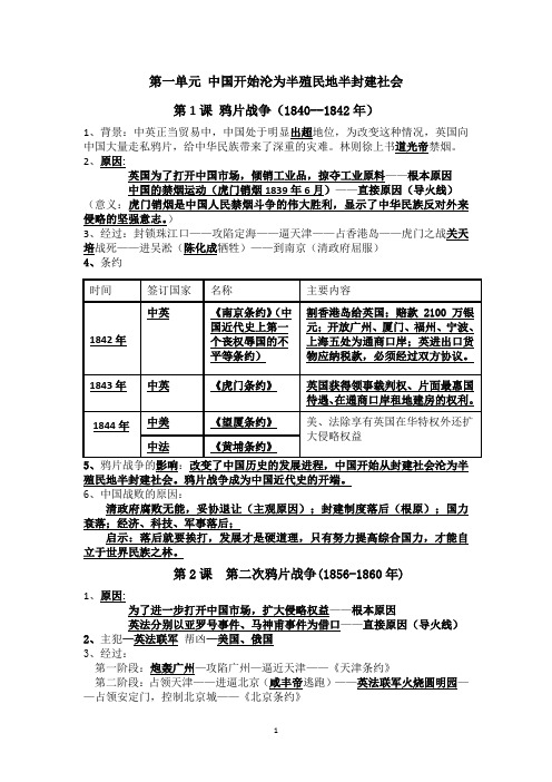 七年级历史上册1-7课知识点