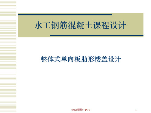 水工钢筋混凝土课程设计PPT课件