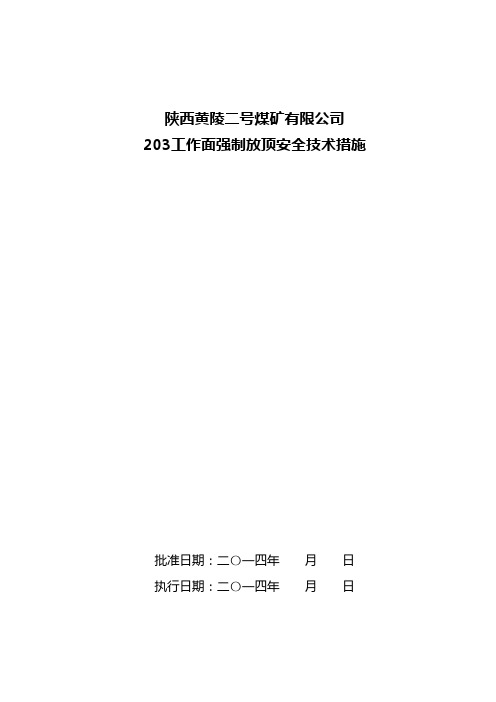 203工作面强制放顶安全技术措施(放炮)