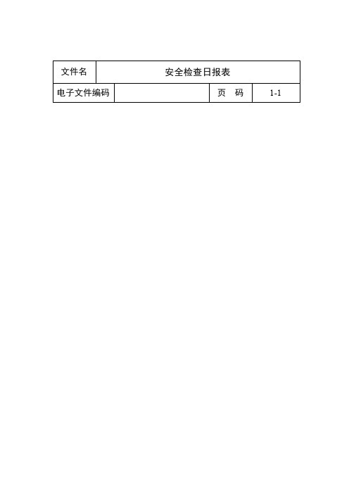 安全检查日报表