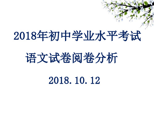 2018年青岛市中考试题分析(总)