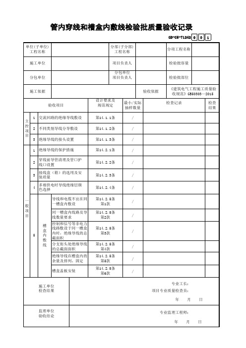 7.1.2.42管内穿线和槽盒内敷线检验批质量验收记录-001