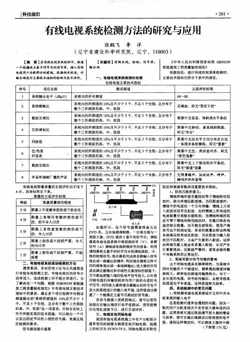 有线电视系统检测方法的研究与应用