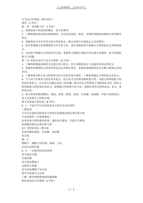 (精品)空气动力学基础要点